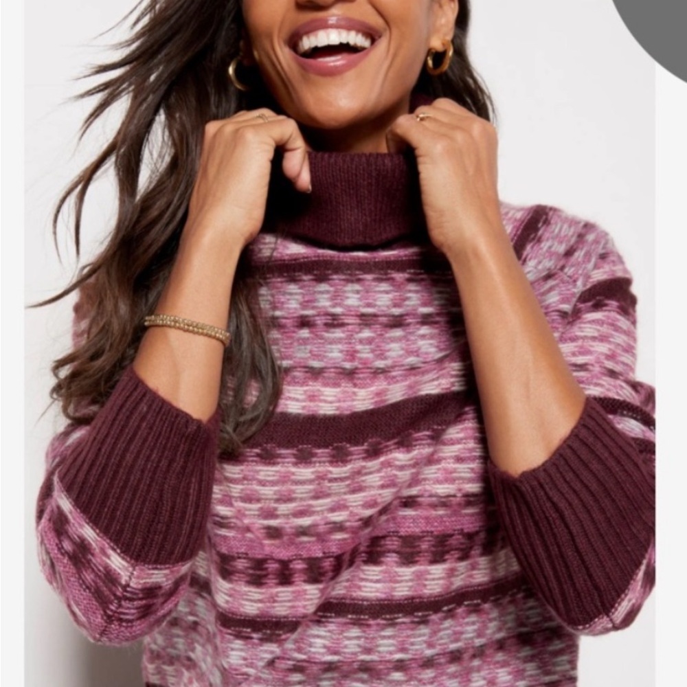 Evereve Petra Multicolor Striped Cowl Neck Sweater